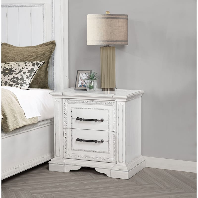 McKinney 2-drawer Nightstand with Dual USB Vintage White