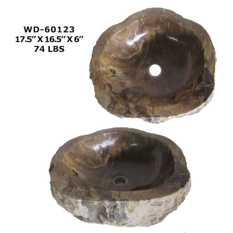 Wood Unique Handcrafted Petrified Wood Natural Stone Bathroom Vessel Sink - WD60123