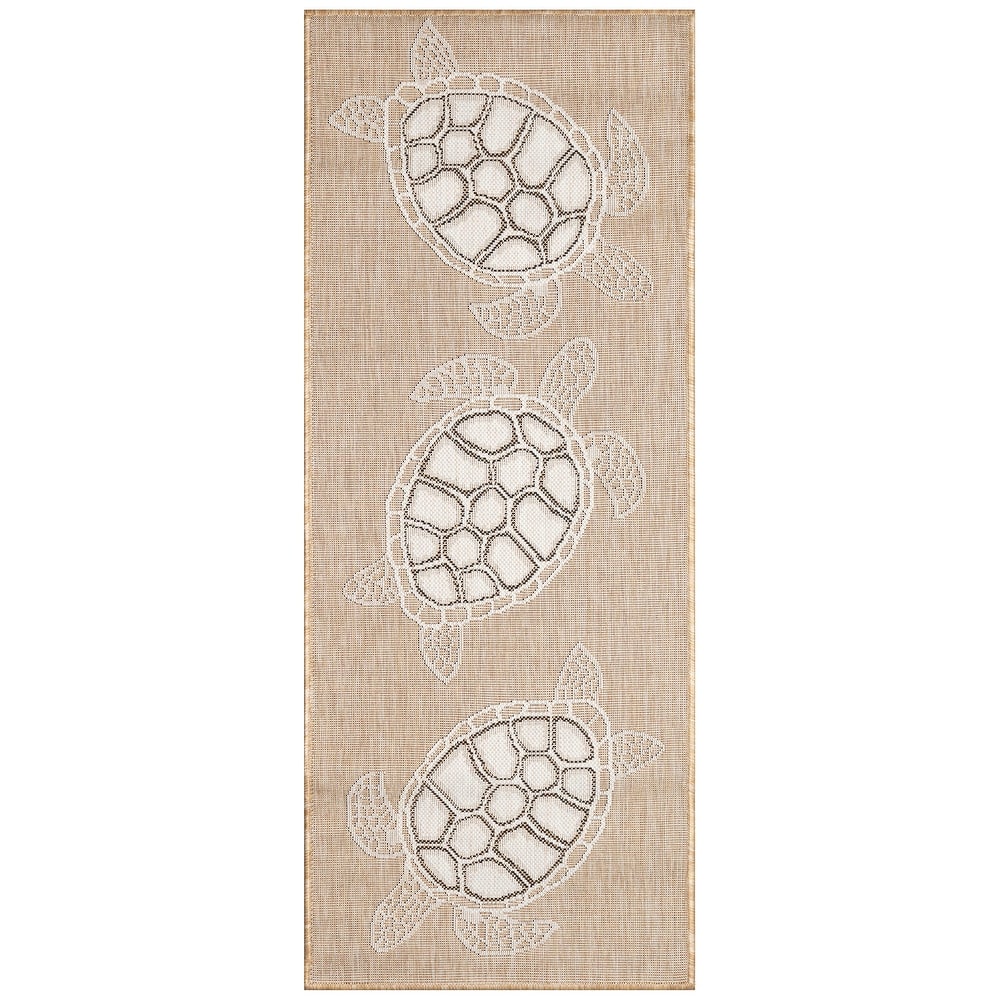 Liora Manne Carmel Collection Sea Turtles Indoor/ Outdoor Area Rug