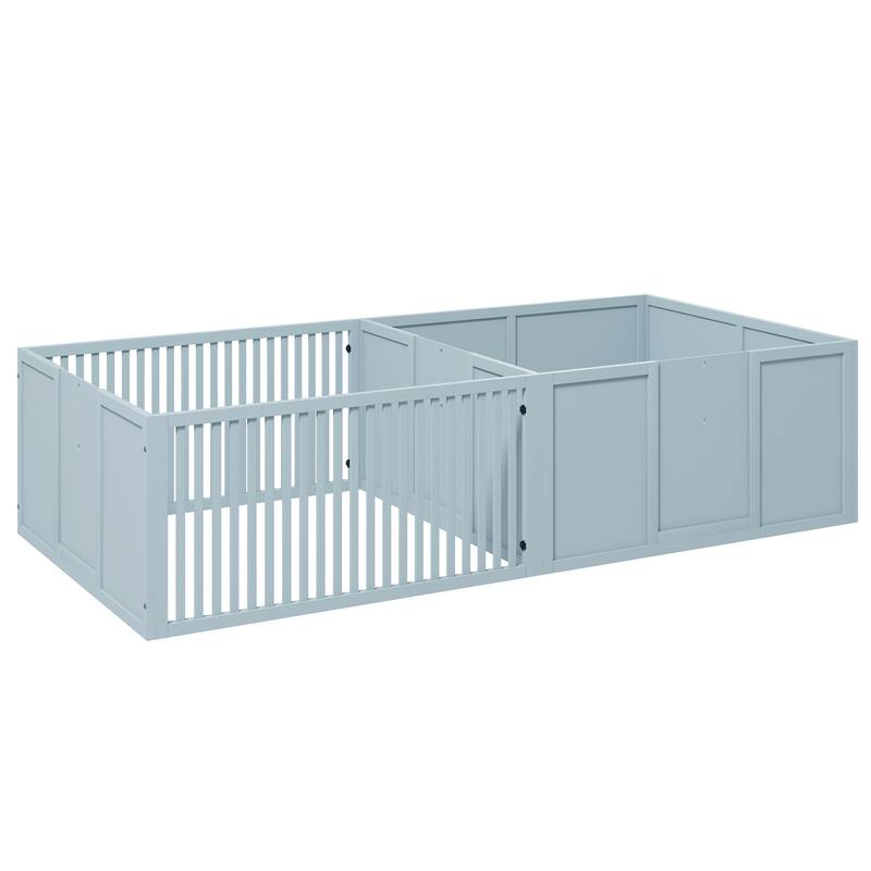 Box for Dogs Built for Mother's Comfort,with Removable Doors, Puppy Playpen for Indoors, Newborn Puppy Supplies & Essentials - Light Gray