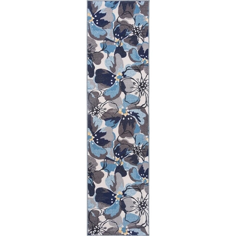 World Rug Gallery Modern Floral Non-Slip Area Rug