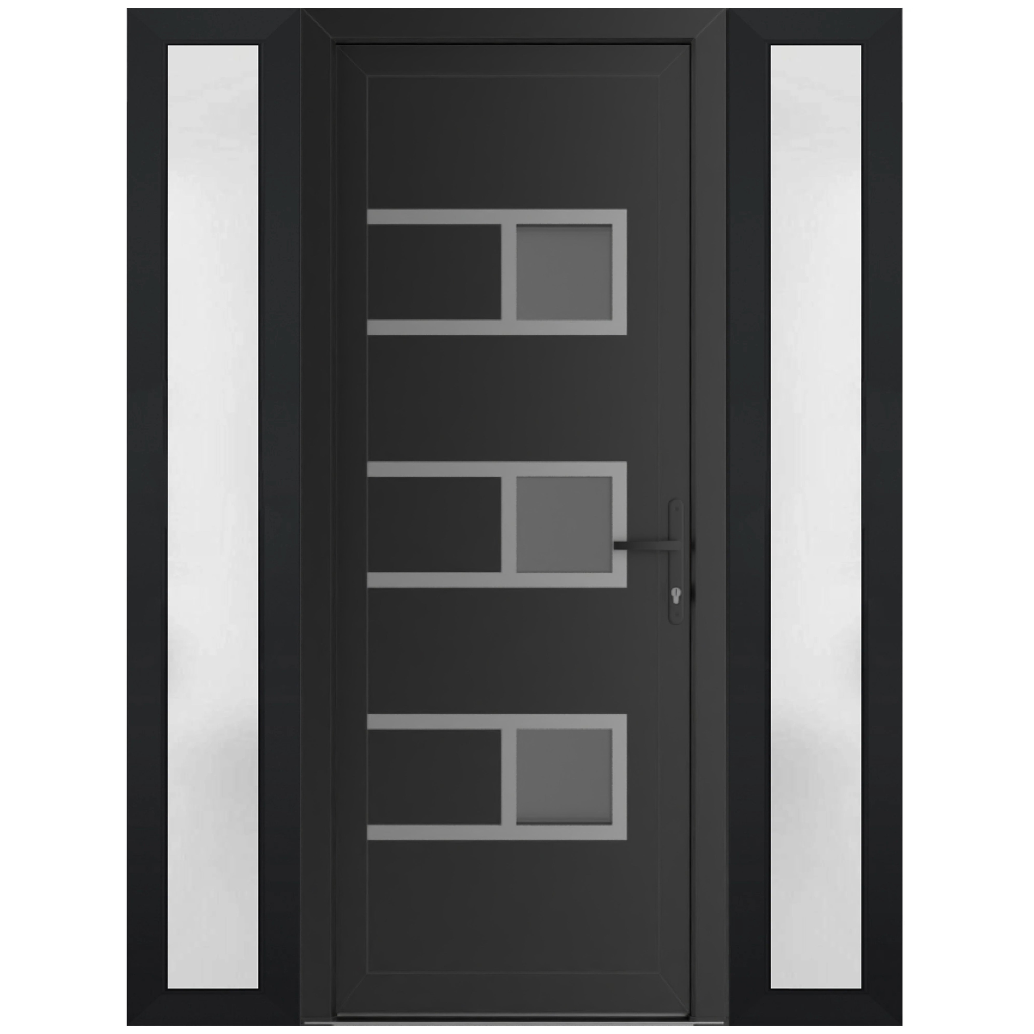 VDOMDOORS Manux 8933 Matte Black uPVC Exterior Door