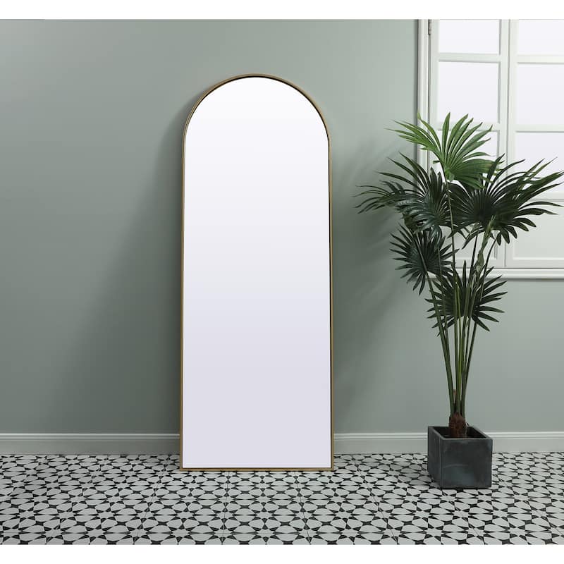 Indigo Home Metal Frame Arch Full Length Mirror 28x74 Inch