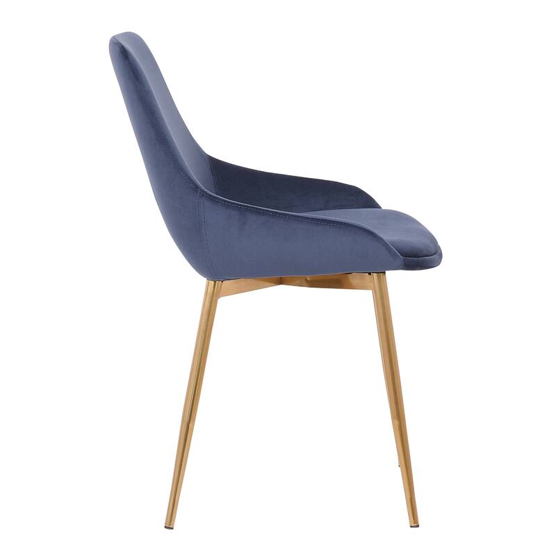 Modern Velvet Upholstered Dining Chair Accent Chair with Metal Legs