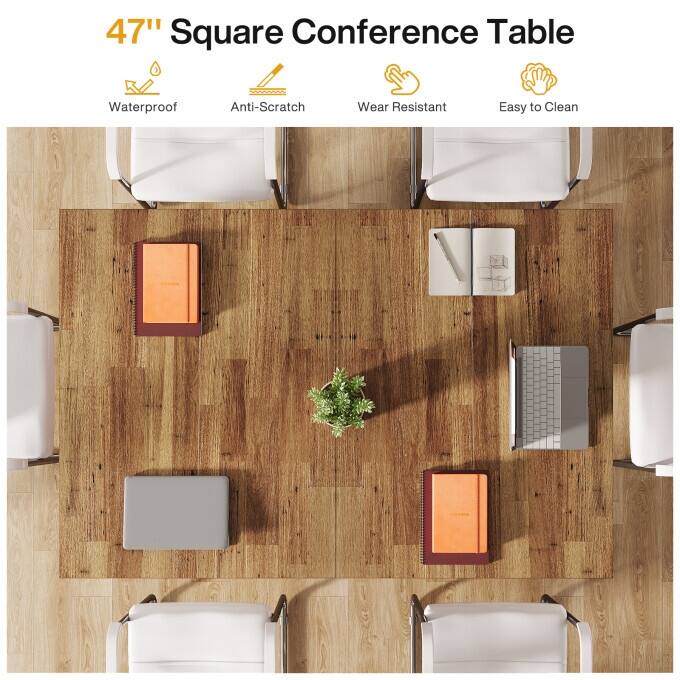 47-Inch Wooden Executive Desk with Heavy Duty Pedestal, Farmhouse Office Computer Desk for Home Office