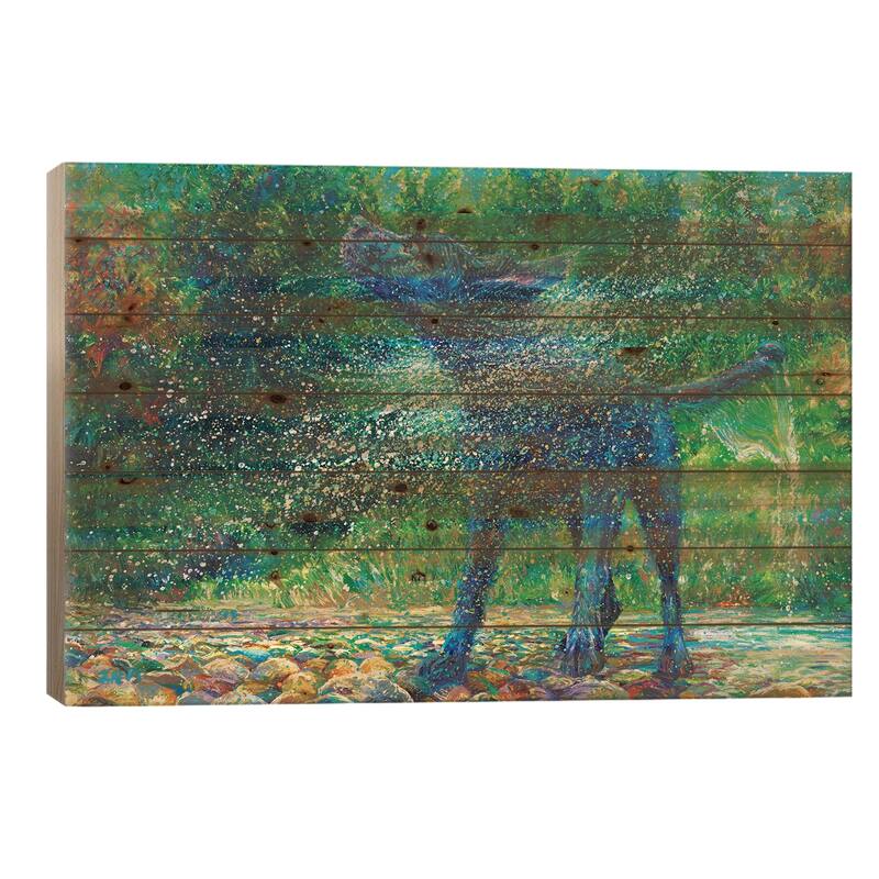 Fishtail Creek Print On Wood by Iris Scott - Multi-Color - 18x26x1.5