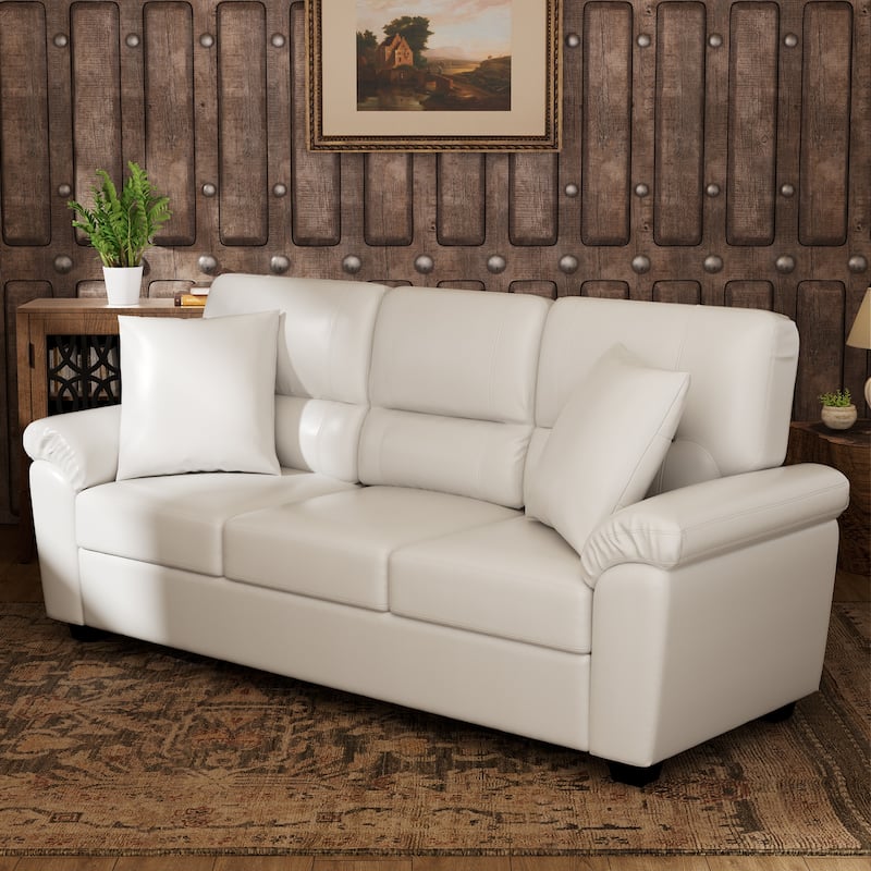Morden Fort 3-Piece Faux Leather Sofa Set | Space-Saving Living Room Furniture