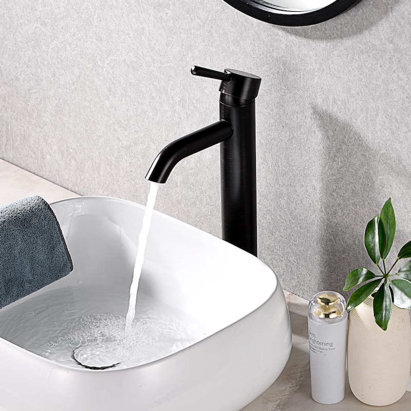 Luxier BSH03-T Single Handle 1-Hole Vessel Bathroom Faucet with Drain