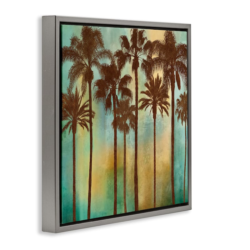 Stupell Looming Palms on Gradient Framed Floater Canvas Wall Art Design By John Seba