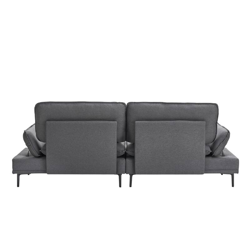 89-inch Dark Grey Polyester Blend Sofa for Offices, Apartments and Living Rooms