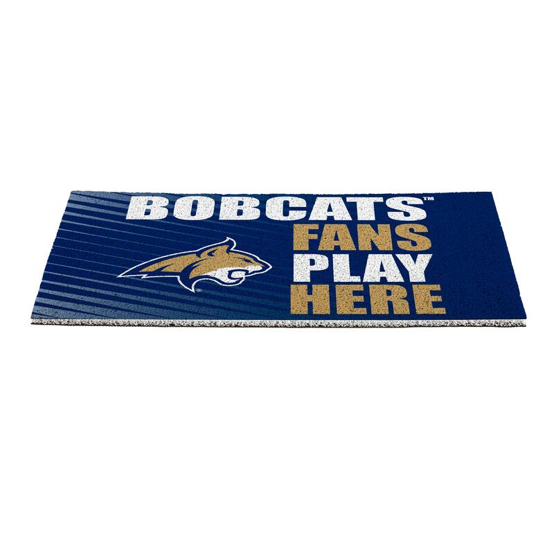 28 in. x 16 in. Montana State University "Fans Play Here" PVC Door Mat