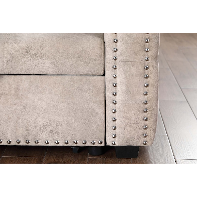 Classic and Cozy L-shape Pull-out Sleeper Sectional Sofa