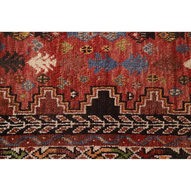 Vegetable Dye Shiraz Persian Vintage Area Rug Hand-Knotted Wool Carpet - 6'0"x 9'11"