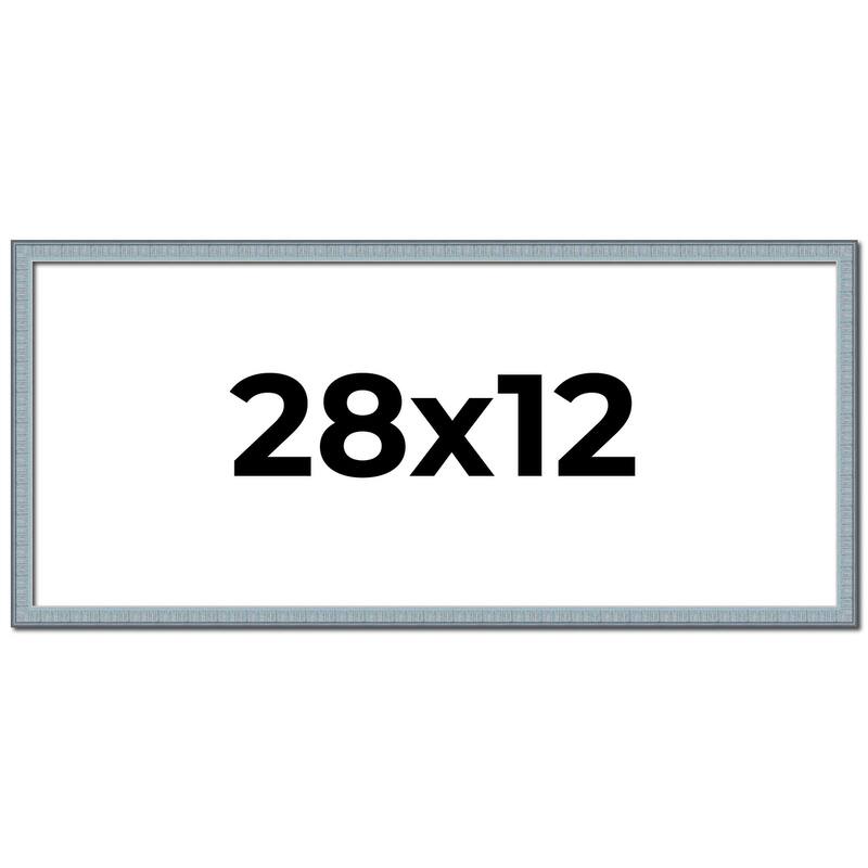 28x12 Frame Rustic Sky Blue Solid Wood Picture Frame | 0.75 Inch