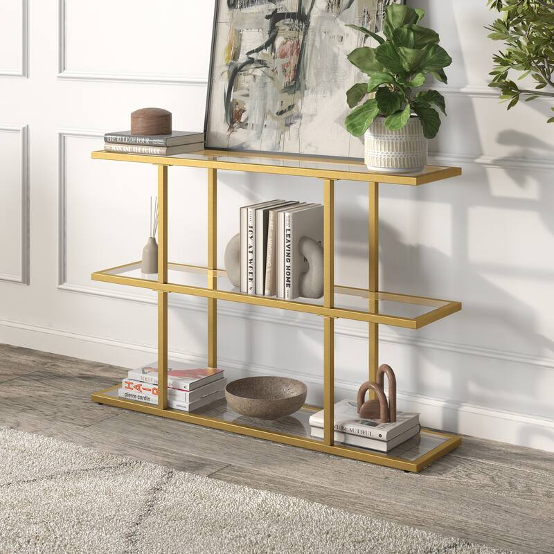 Yeardley 42'' Wide Rectangular Console Table - 42" Wide - Brass