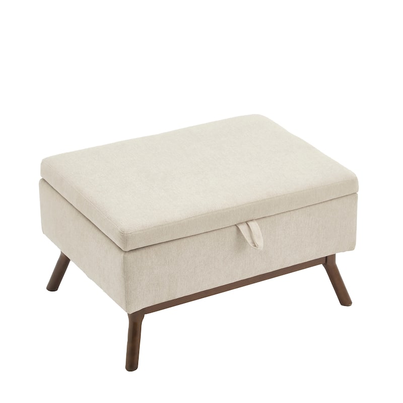 Mid-century Modern Square Coffee Table, Storage Ottoman with Flip Top, Shoe Bench with Hidden Storage Compartment