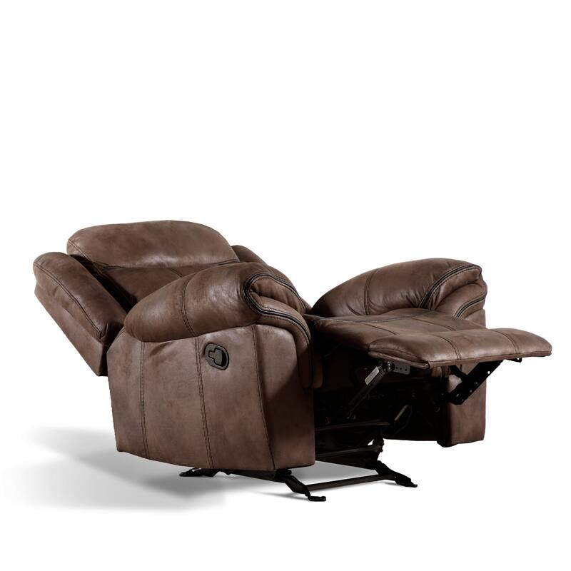 Verne 3-Piece Brown Manual Microsuede Manual Reclining Sofa Set