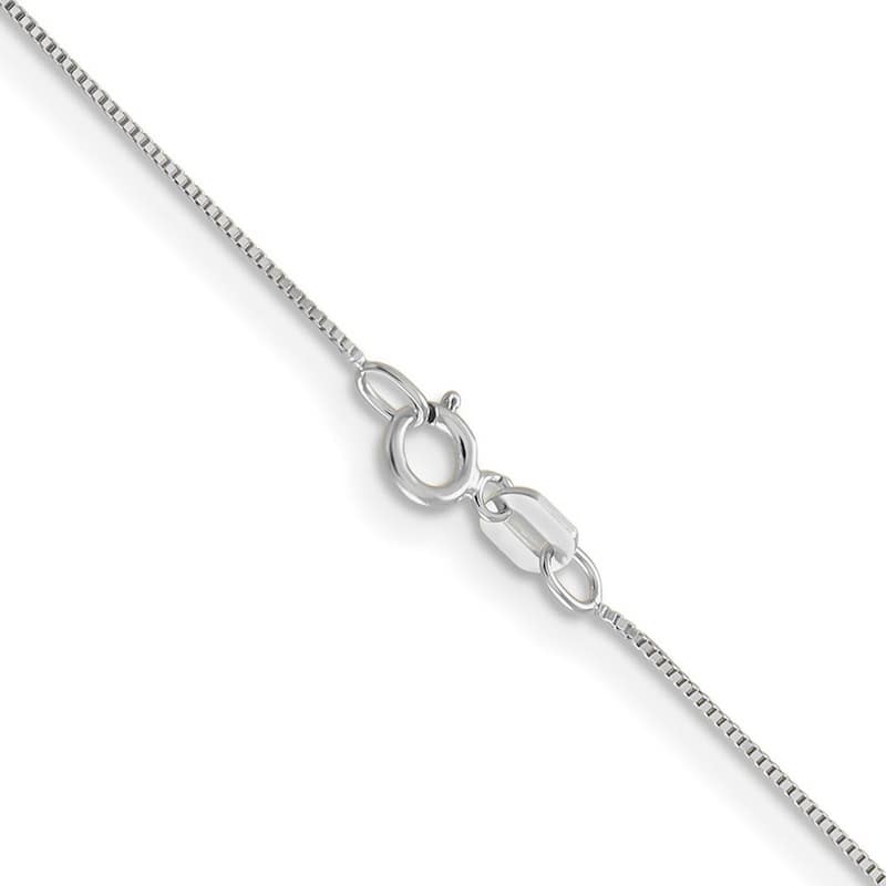 Curata 10k White Gold 0.5mm Baby Box Chain Necklace (Spring-ring)