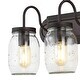 preview thumbnail 5 of 7, Gaines 19.3" 3-Light Farmhouse Industrial Iron Mason Jar LED Vanity, Oil Rubbed Bronze/Clear by JONATHAN Y - 3 Light