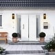 preview thumbnail 8 of 7, 2 Pack Black Modern Integrated LED Outdoor Wall Light Lantern Sconce - 2 Pack