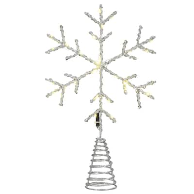 National Tree Company 14.5 in. Snowflake Tree Top for Artificial Trees with Dual Color Lights - 14.5 in