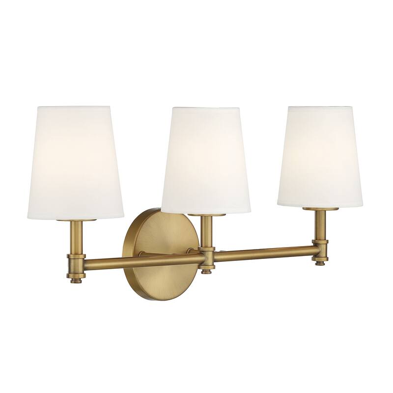 Trade Winds Coyle 3-Light Bathroom Vanity Light in Natural Brass