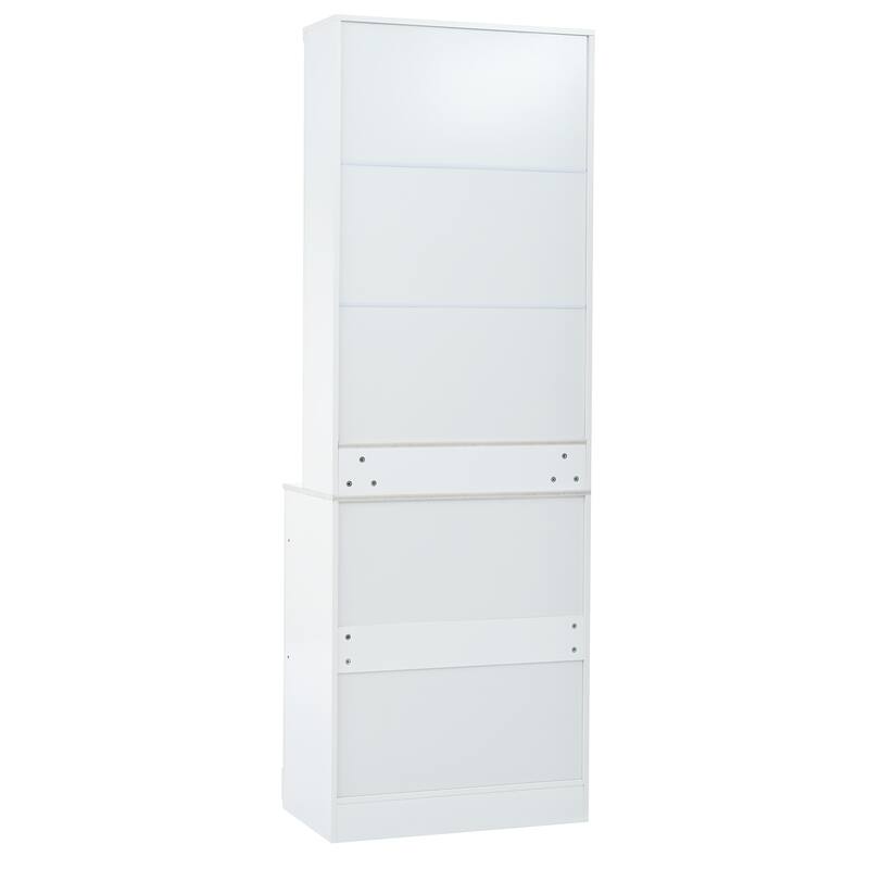 Kitchen Pantry Cabinet with Faux Marble Top, Freestanding Storage Cabinet, Buffet Cabinet with 5 Drawers & Adjustable Shelf