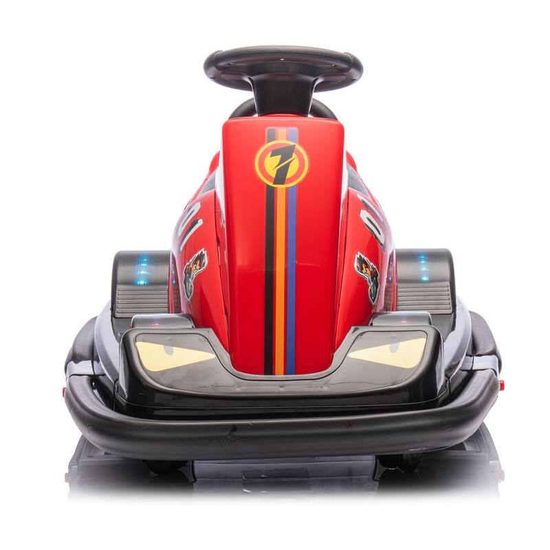 12V Kids Electric Bumper Car, Dual Motors, 360° Rotation, LED Flow Lights, Music, Horn & Fun Collision Effects for Ages 3-5