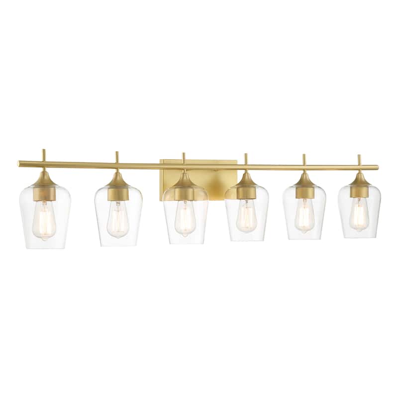 Amboise 6- Light Modern Bathroom Vanity Light with Clear Glass Shade with UL Certified - 44.5 inches