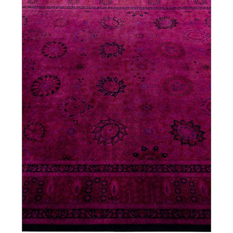 Overdyed One-of-a-Kind Hand-Knotted Area Rug - Purple - 6' 3" x 13' 2"