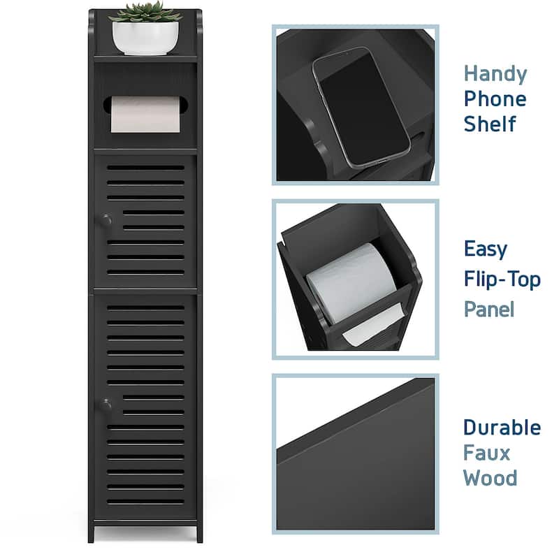 Nestl Bathroom Storage Organizer - Floor Standing Tall Cabinet for Toilet Paper, Towel & Other Bathroom Storage Accessories