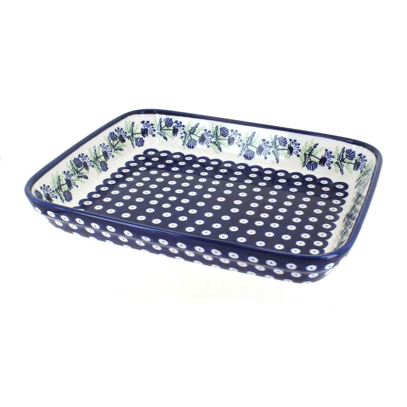 Blue Rose Polish Pottery 371 Zaklady Large Rectangular Baker - Sweet Annie