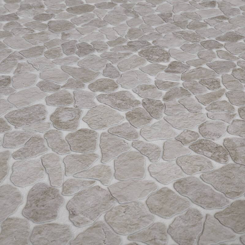 Full Eclectic 18 in. x 18 in. Marble Tumbled Wall and Floor Tile - Ecru - 18 in. x 18 in.