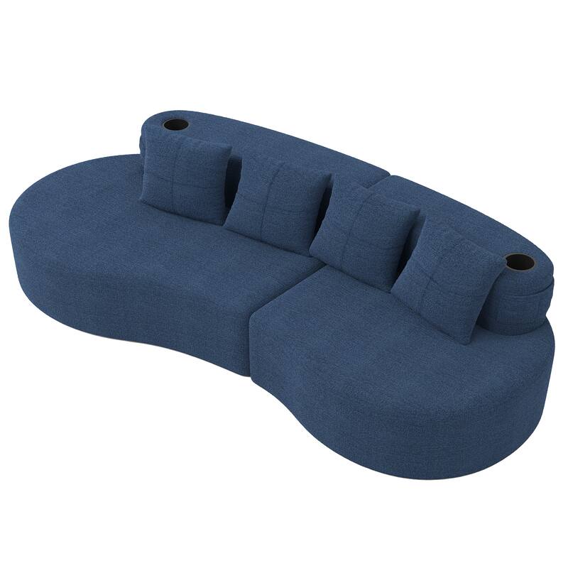 Modern Curved Sectional 3 Seat Minimalist Elegant Half Moon Sofa Compressed Modular Sectional Sofa for Living Room, Office