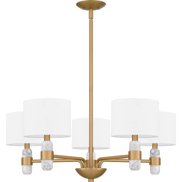 slide 2 of 7, Kimberly 5-Light Brushed Weathered Brass Chandelier