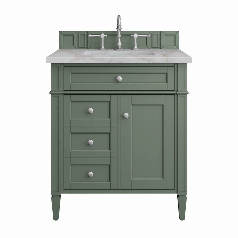 James Martin Vanities 650-V30-3VSL Brittany 30" Single Basin Poplar - Smokey Celadon
