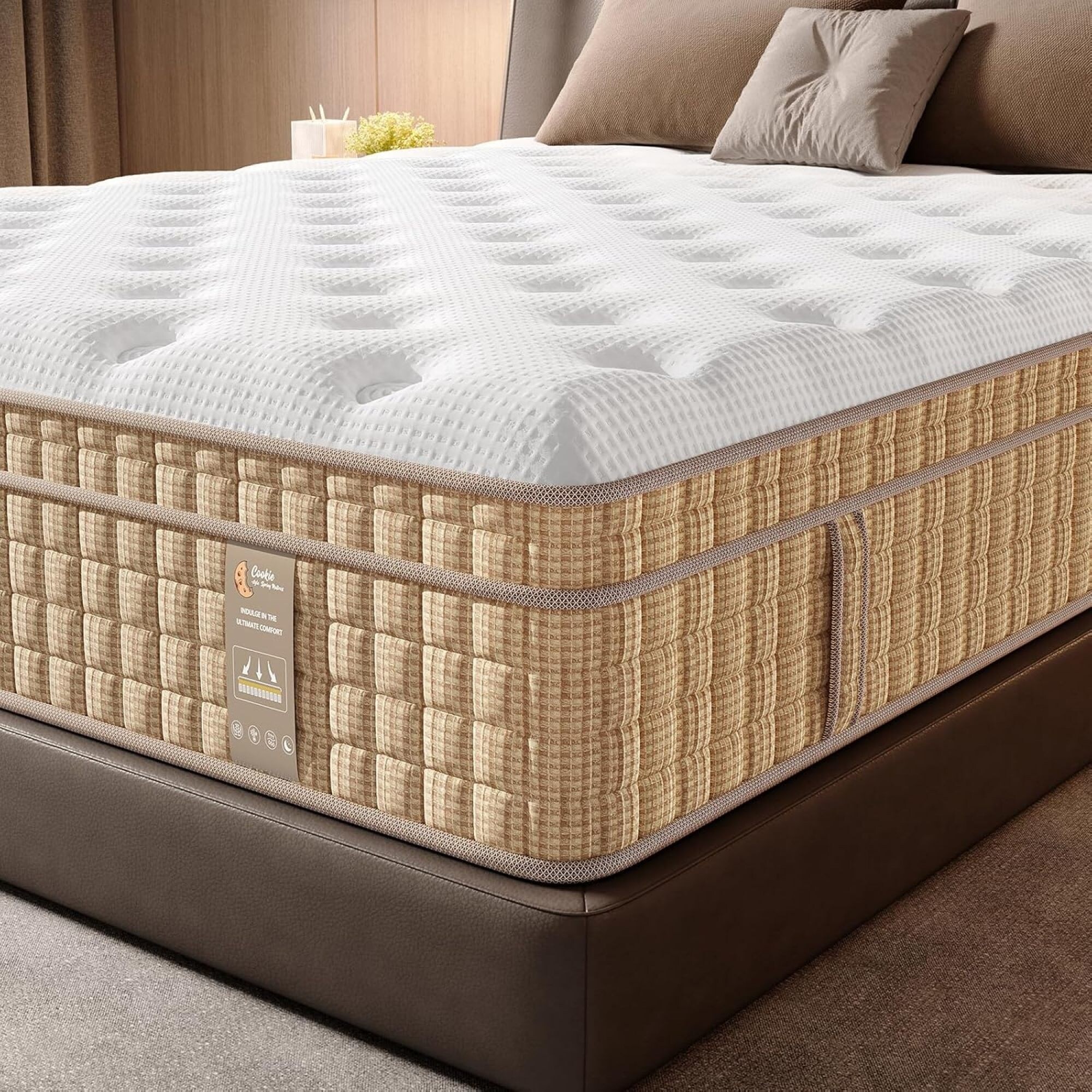 Roomfitters 14 Inch Queen/King Hybrid Mattress, 7-Zone Firm Hotel 