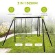 preview thumbnail 1 of 2, XNS008 Triple Children Metal Safe Swing Set, Outdoor Playground, Three Seat Swing, Black and Green, Age 3+ - Green Kids - Green