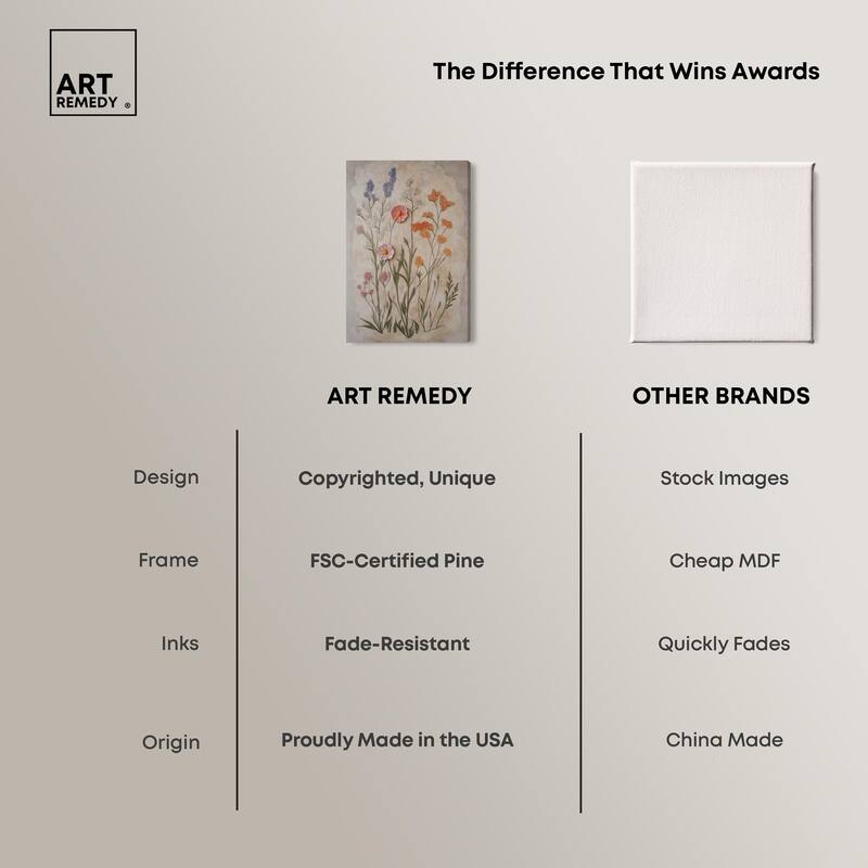 Sculpted Flora Frieze I Canvas by Art Remedy, Gallery Wrapped