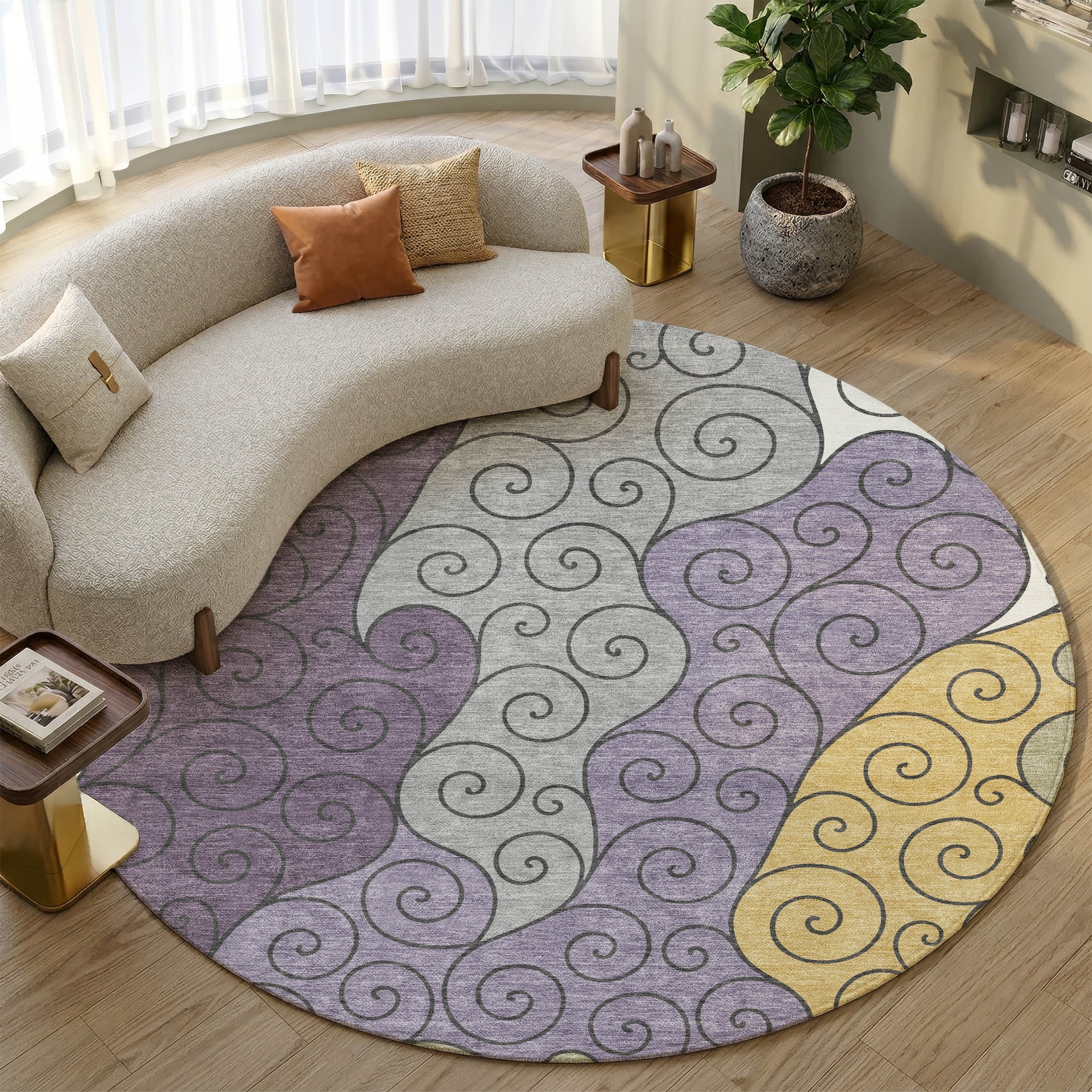 Premium Washable Super Soft Contemporary Marshall Mayfield Rug