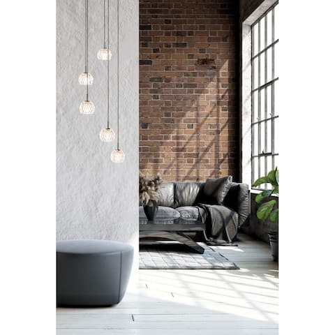 SAFAVIEH Lighting Daine Pendant - 15"x15"x42.5-79.25"