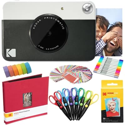 Kodak Printomatic Instant Print Camera, Photo Paper (20 Sheets) & Accessories Art Bundle - N/A