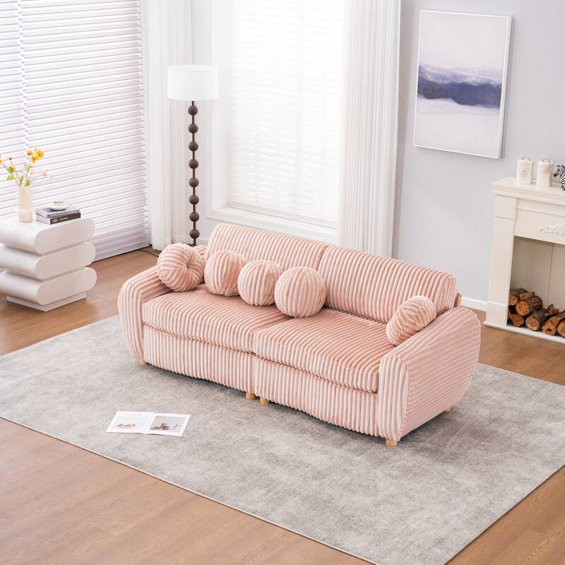 Upholstered Loveseat Sofa Chair with Golden Metal Legs