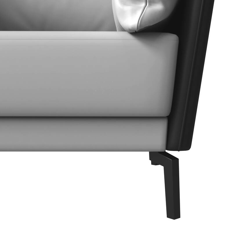Luxify Modern Single-Seater Sofa in Upholstered PU Leather with Metal Legs for Living Room Accent Chair