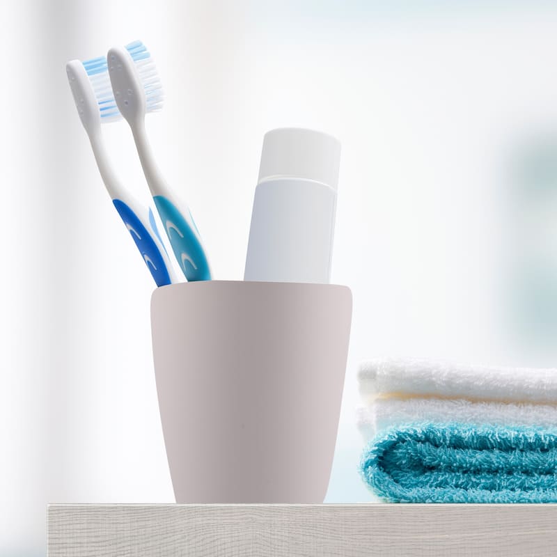 2Pcs Toothbrush Cup Bathroom Toothbrush Cup 4.33"x2.76" 350ml - Pink