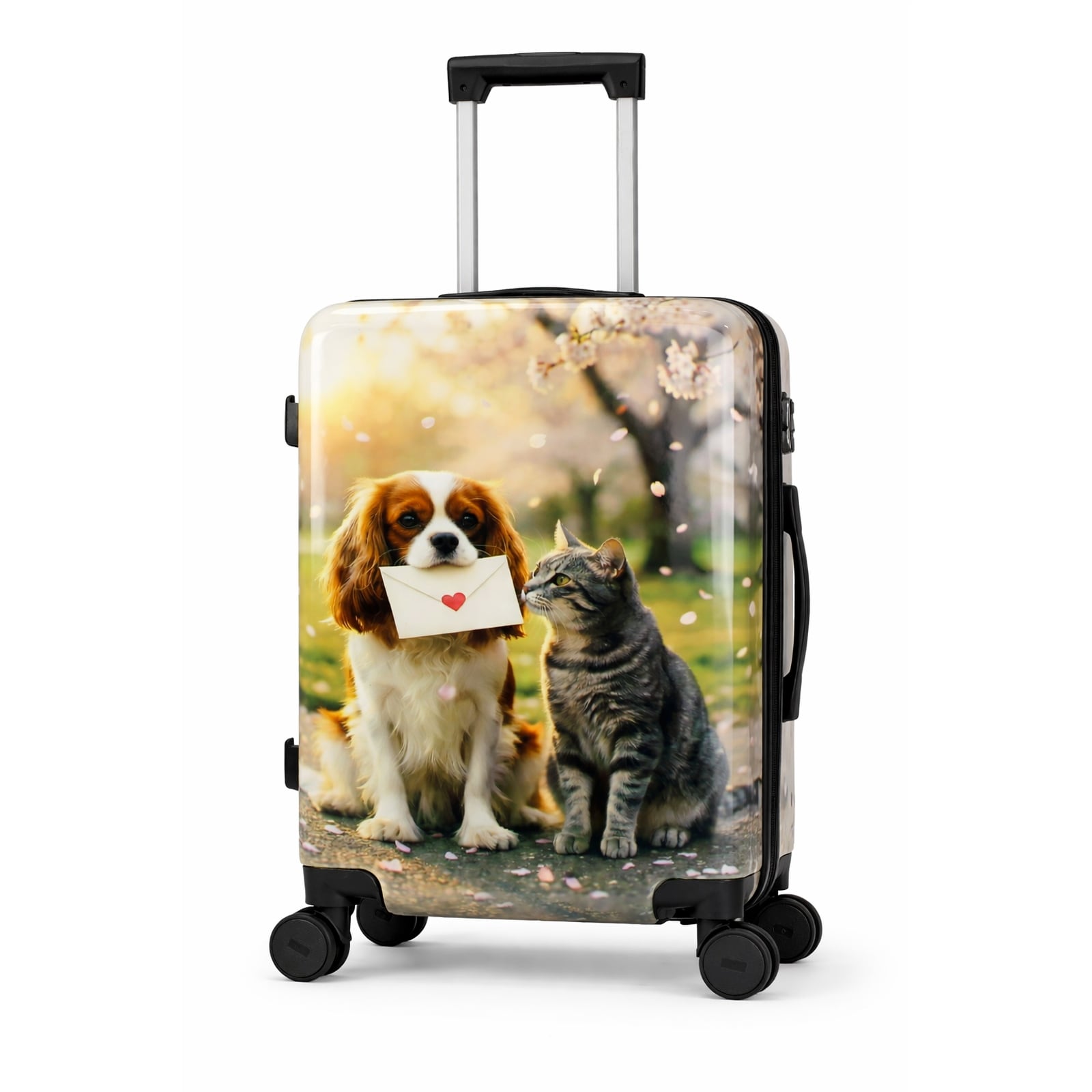 World Traveler Chariot Pet Lover 20-Inch Carry-On Hardside Expandable Spinner Luggage - Love Paws