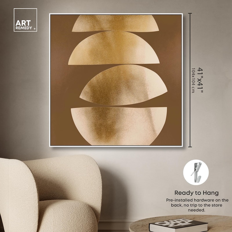 Golden Crescents II Canvas by Art Remedy