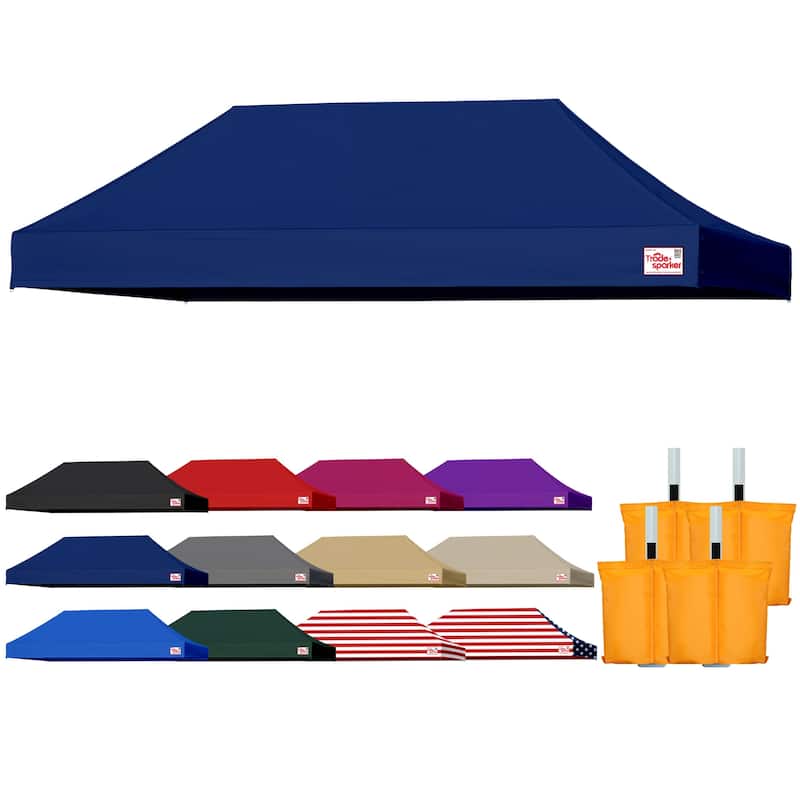 Tradesparker Commercial Canopy Replacement Top Windproof with Sand Bags - Navy Blue - 10x20ft
