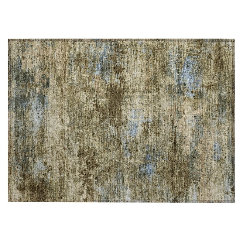 Machine Washable Indoor/ Outdoor Modern Solid Chantille Rug