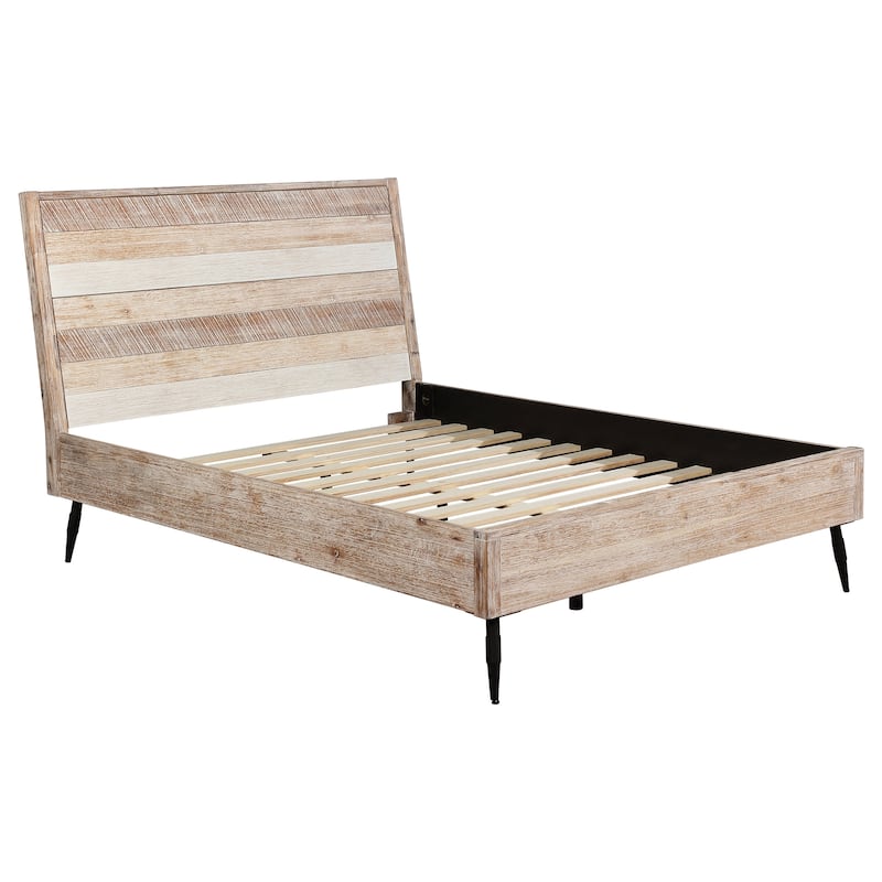 Marlow Wood Platform Bed Rough Sawn Multi
